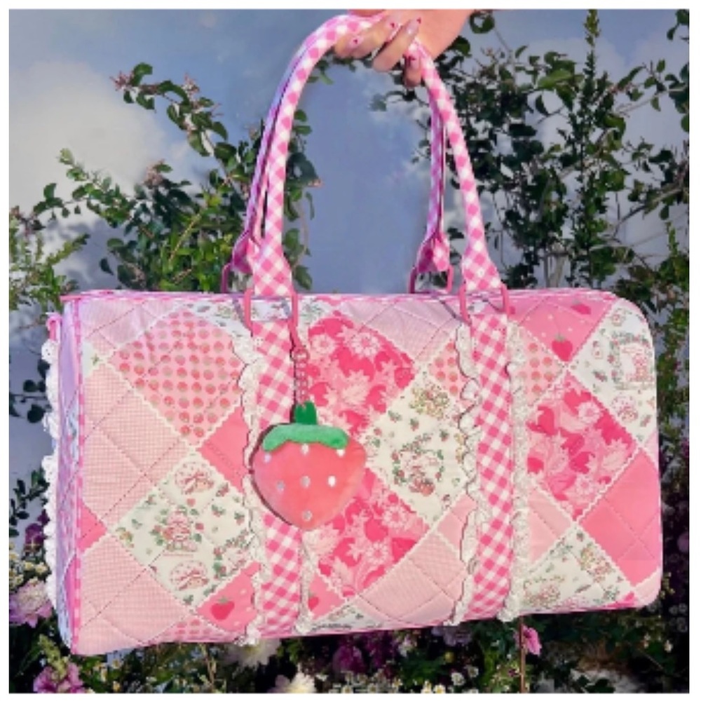 🍒SOLD🍒 Strawberry Shortcake Quilted Weekender Bag by Dolls kill - Picture 7 of 15